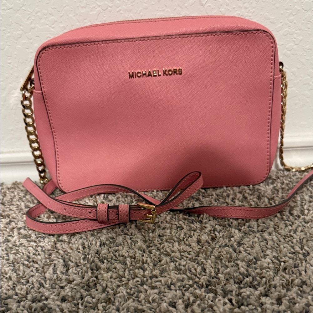 Michael Kors Rose Crossbody Bag with Gold Accents